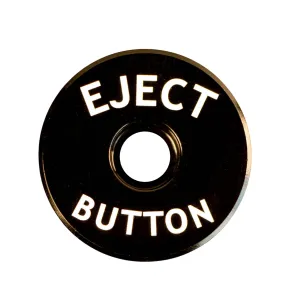 1 &  Headset Stem Top Cap for MTB Road Mountain Bike, Laser Etched Anodized Aluminum, EJECT BUTTON Text (BLACK)