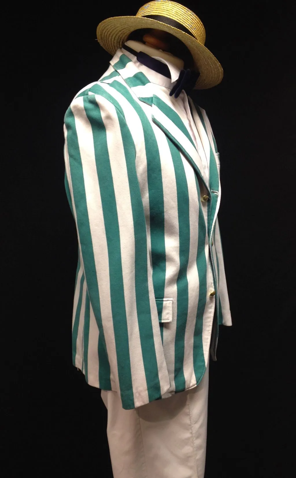 1920s Boater Man (Green & White) (HIRE ONLY)