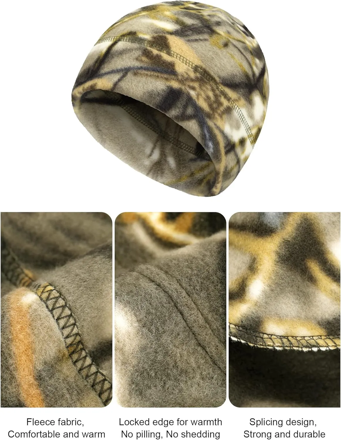 6 Pcs Fleece Skull Cap Men Fleece Beanie Winter Watch Hat Warm Polar Beanie Cap Thick Windproof Unisex for Outdoor Exercising