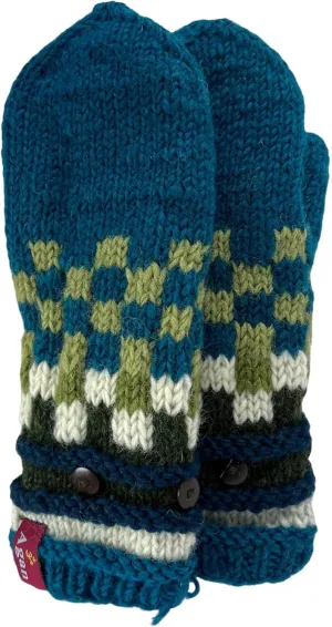 Agan Traders Women's 2025 Spring Assorted Women's Knit Wool Thick Hat Mitten Fingerless Glove Warm Fleece Lined Himalaya