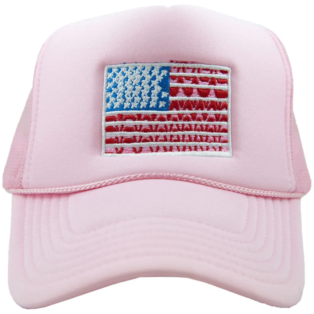 American Flag Wholesale Women's Foam Trucker Hat