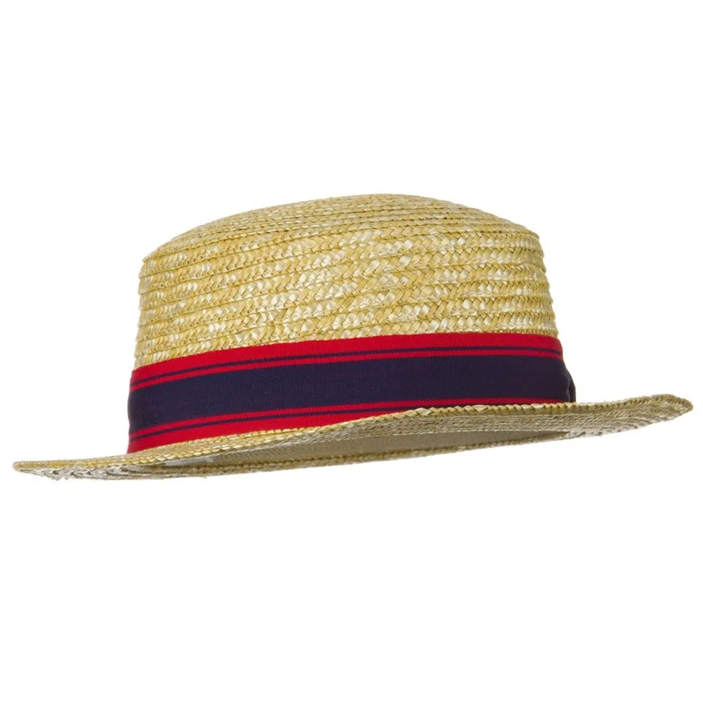 Boy's Vintage Straw Boater Hat