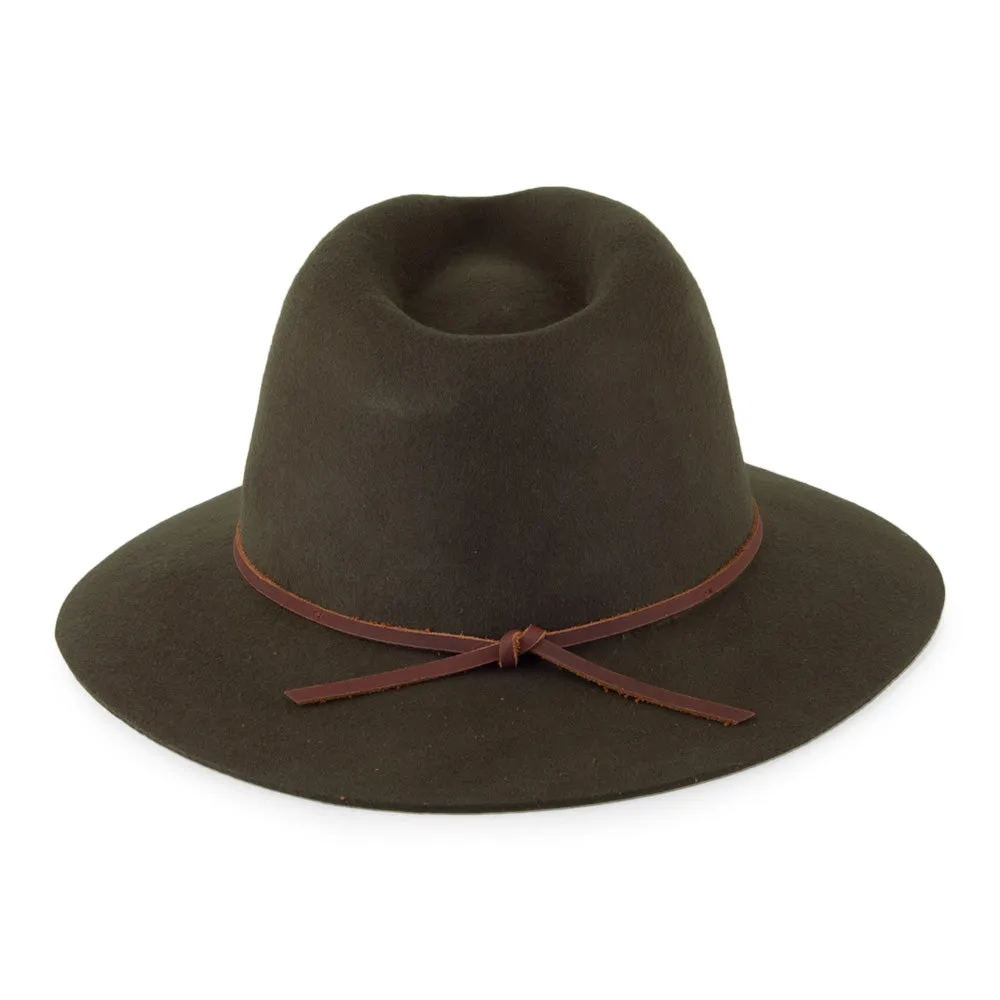 Brixton Wesley Fedora Hat - Moss-Brown