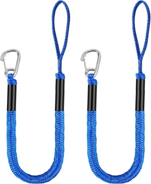 Bungee Dock Lines, 4 Feet Bungee Shock Cords Bungee Docking Rope Mooring Rope for Boat,PWC,Jet ski,Pontoon,Kayak,Canoe,Power Boat,Watercraft (Blue Single Hook)