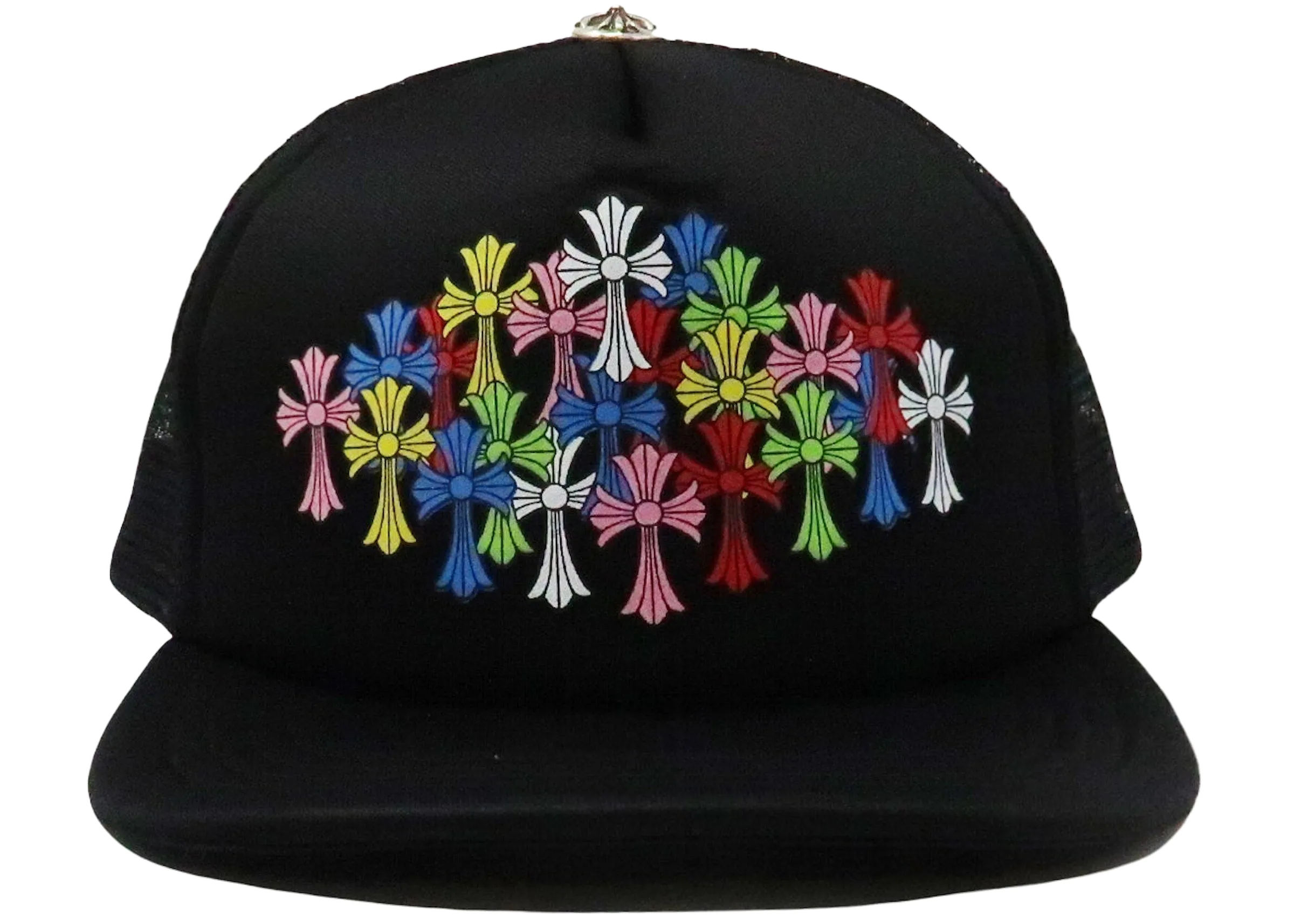Chrome Hearts multi color crosses trucker hat black