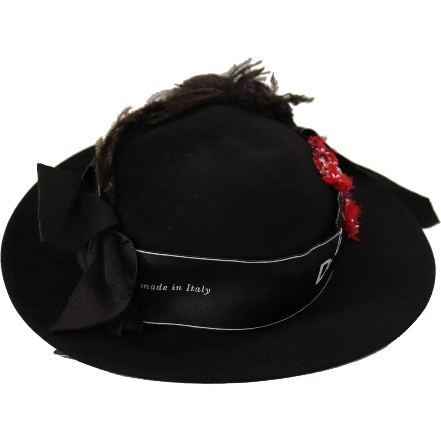 Dolce & Gabbana Elegant Wide Brim Black Hat