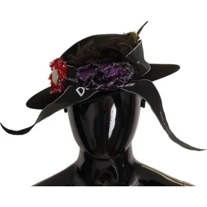 Dolce & Gabbana Elegant Wide Brim Black Hat