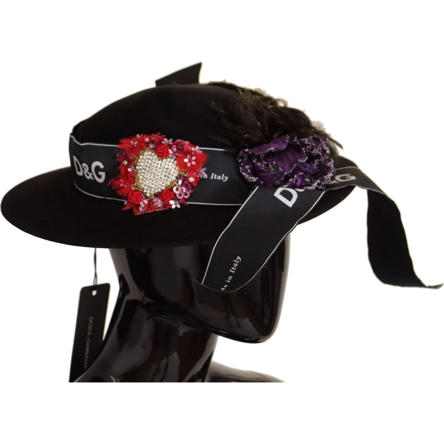 Dolce & Gabbana Elegant Wide Brim Black Hat