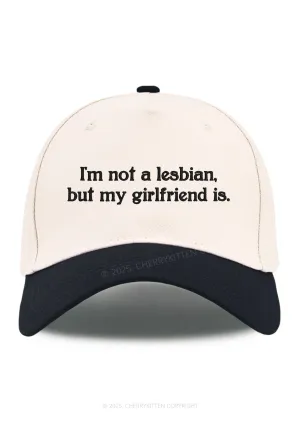 Embroidered My Girlfriend Is Lesbian Pride Y2K Color Block Baseball Cap Cherrykitten