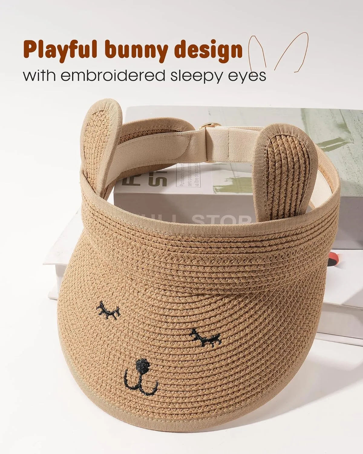 FURTALK Kids Toddler Straw Sun Visor Hat Wide Brim Beach Hat for Girls Boys