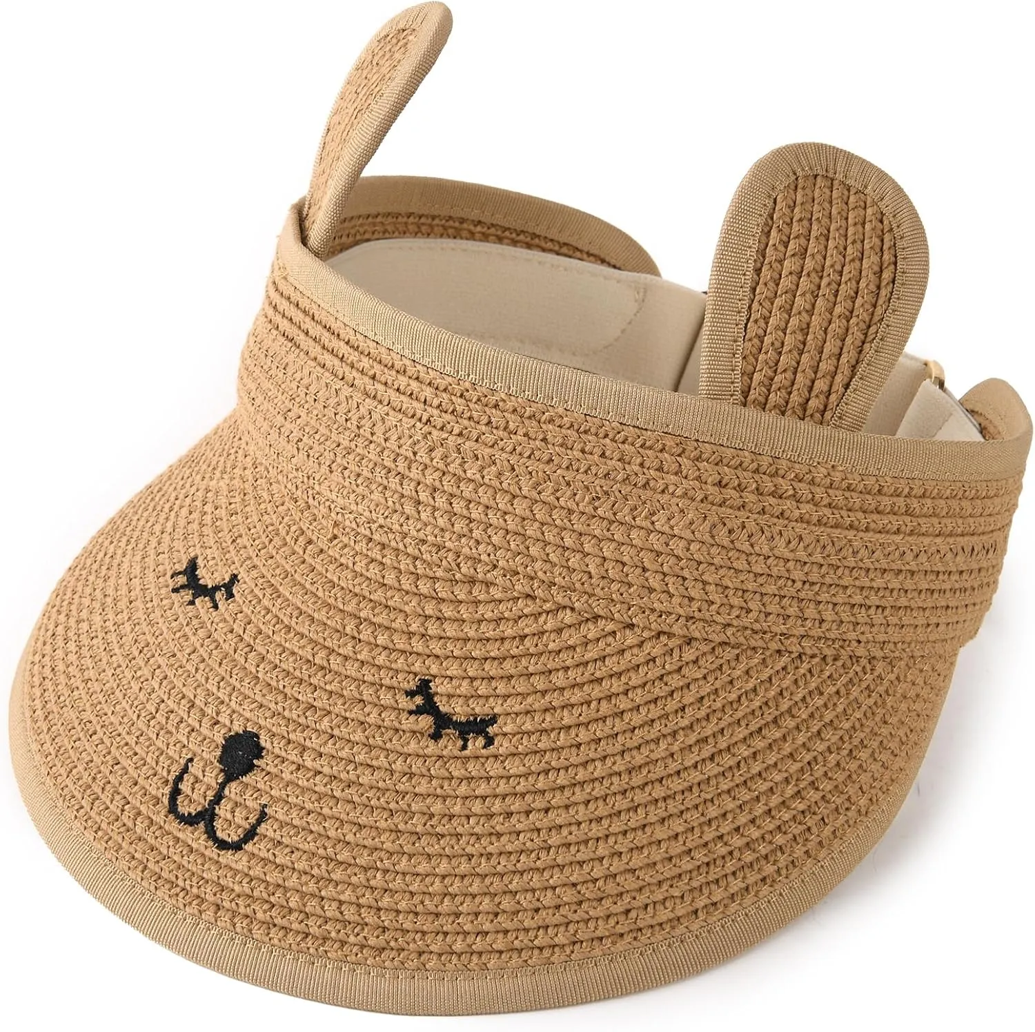 FURTALK Kids Toddler Straw Sun Visor Hat Wide Brim Beach Hat for Girls Boys