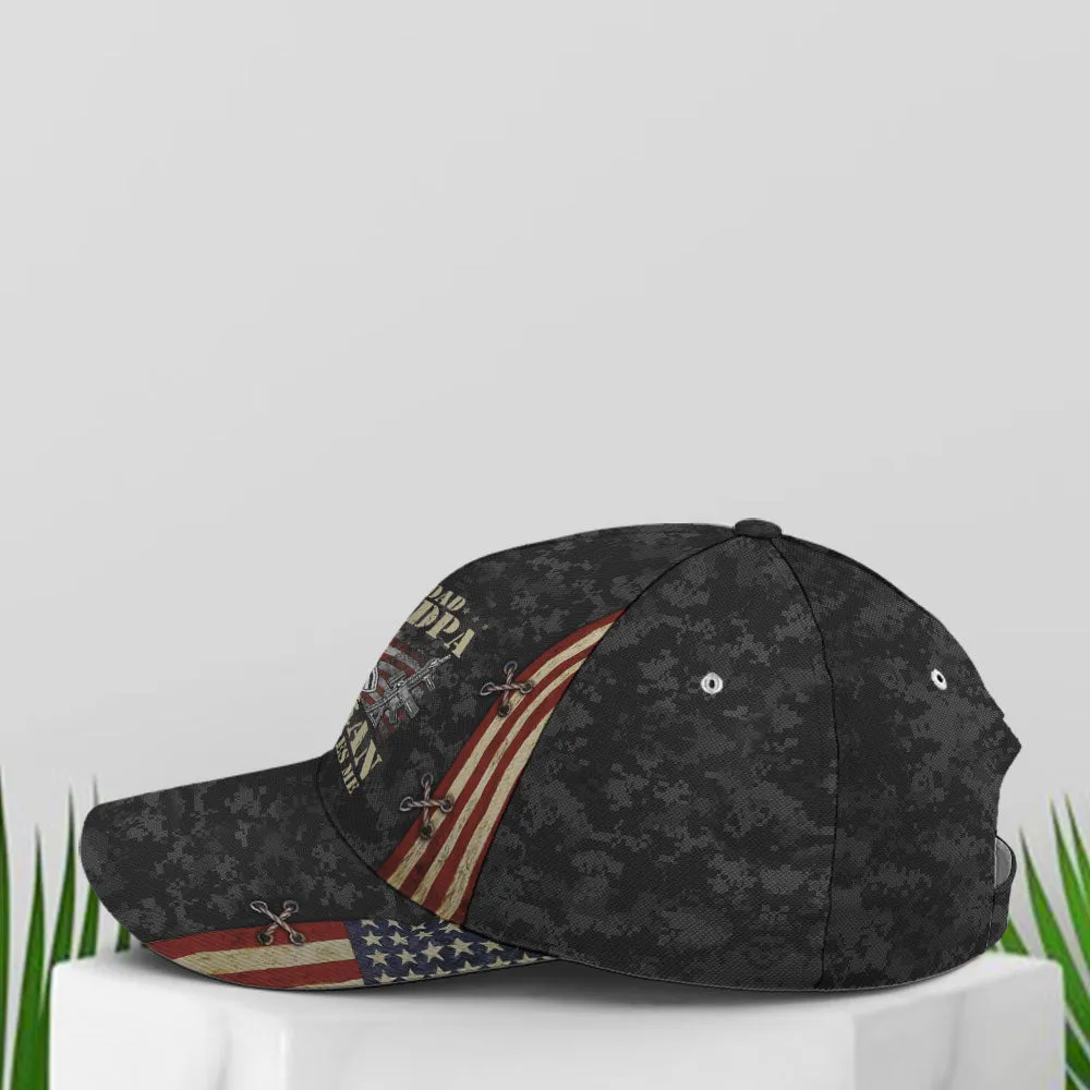 Grandpa Dad Veteran Nothing Scares Me Baseball Cap