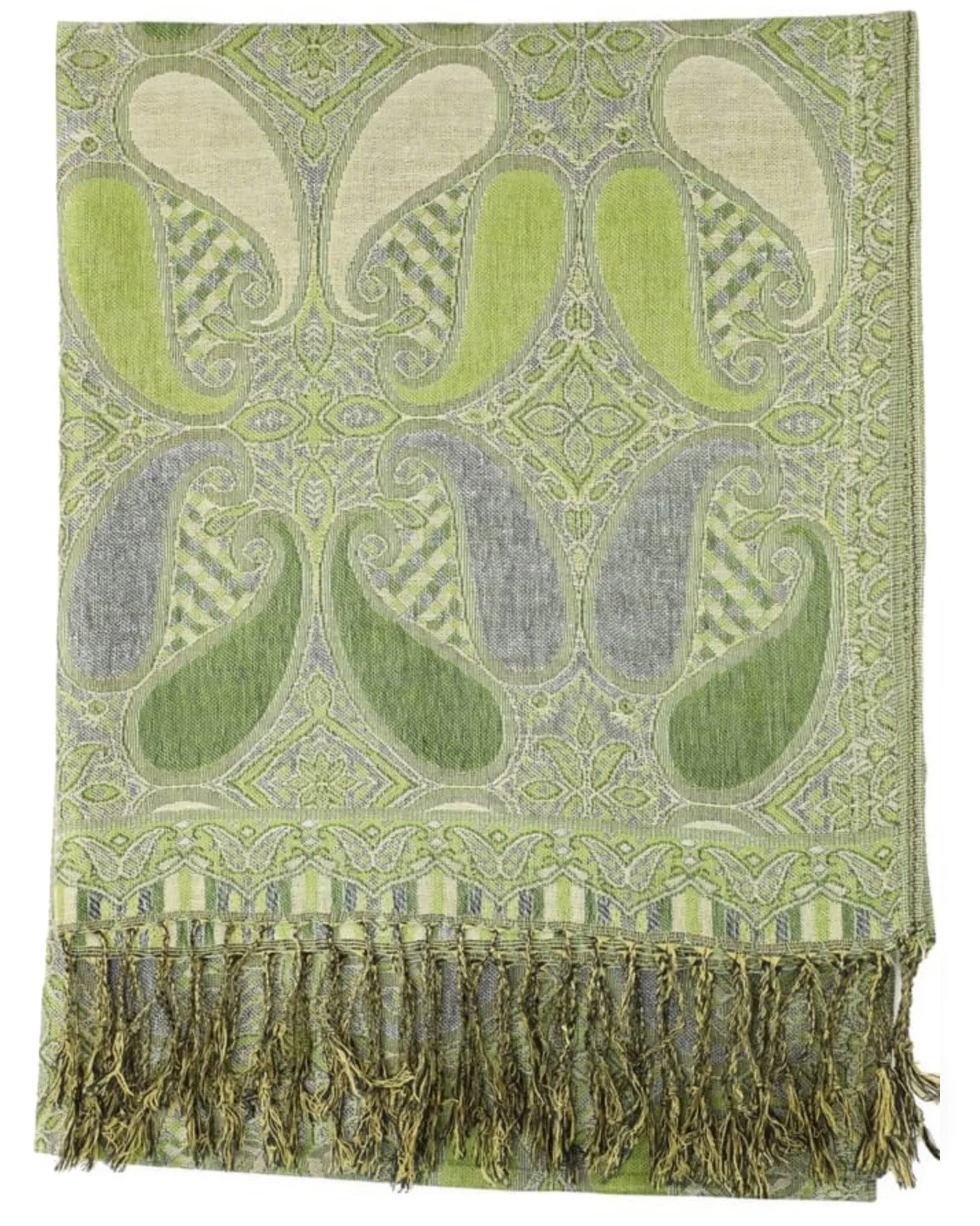 Green Paisley Rave Pashmina