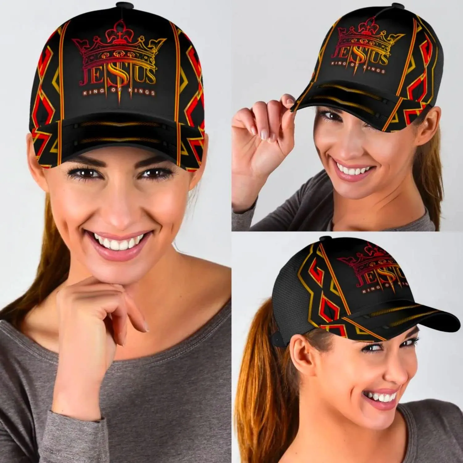 Jesus King Of Kings Baseball Cap - Christian Hats for Men and Women