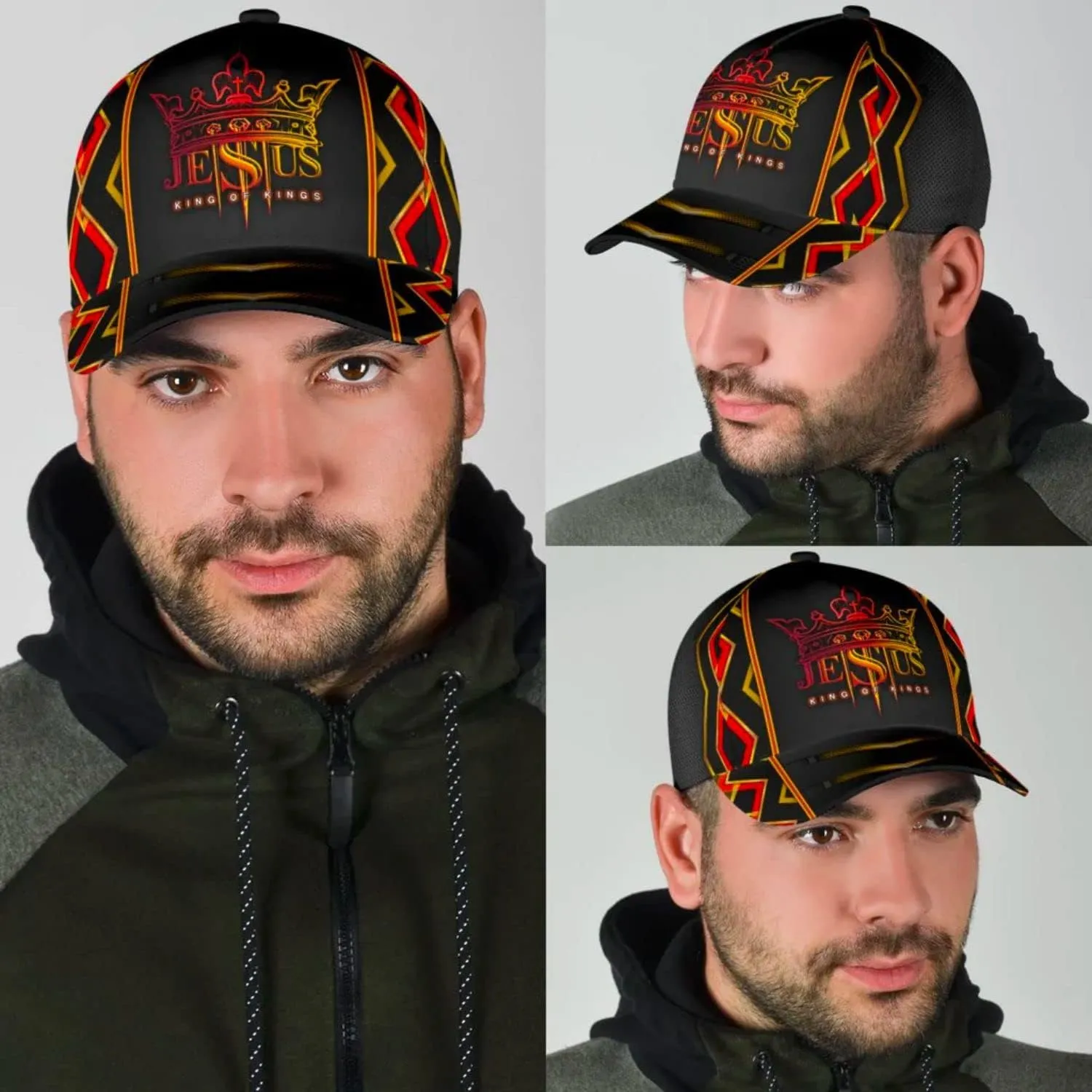 Jesus King Of Kings Baseball Cap - Christian Hats for Men and Women