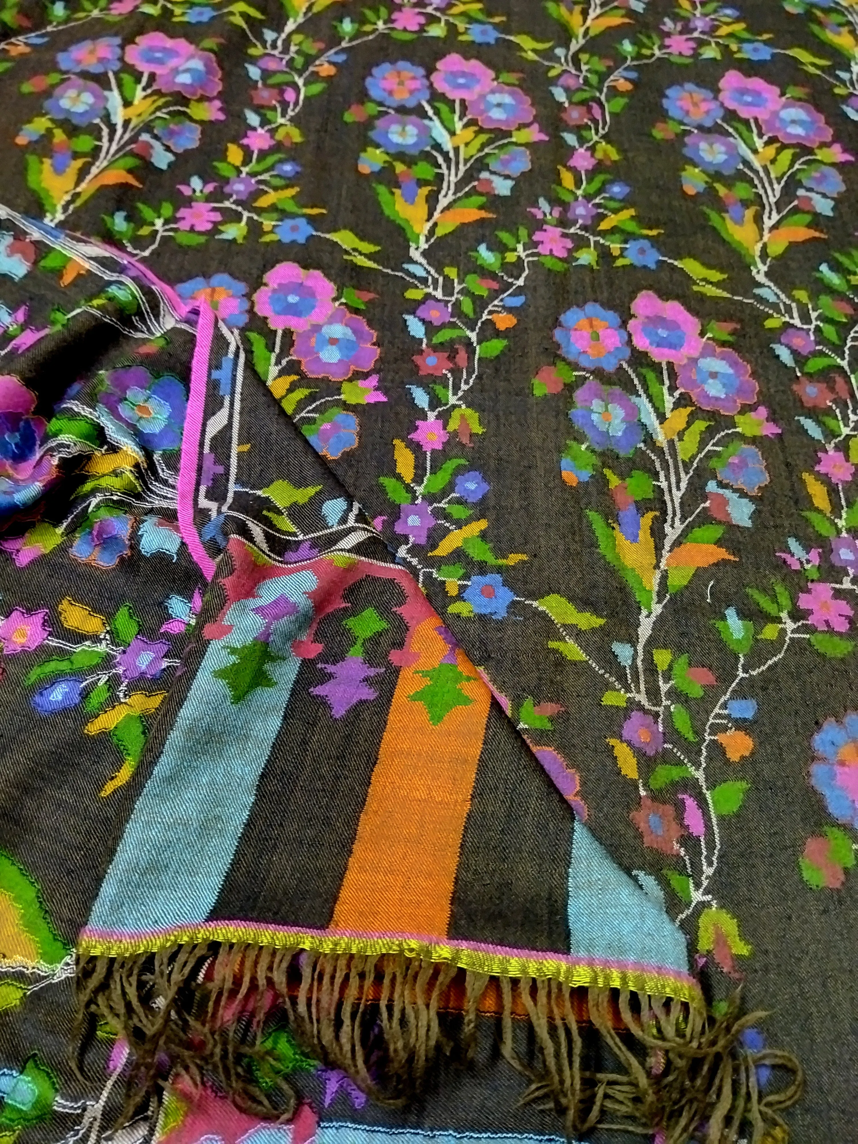 Kani weave pashmina shawl allover 40x80 inch