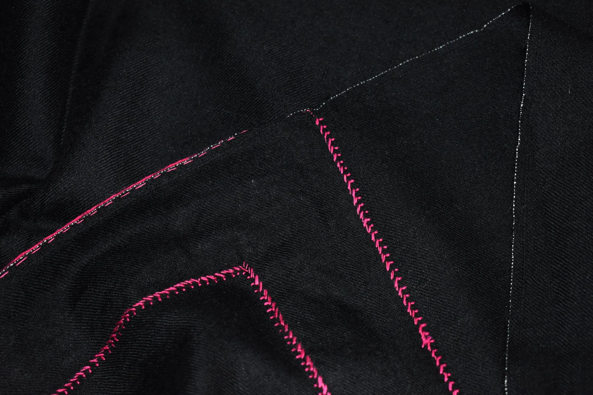 kashmiri pashmina tilla work shawl black 40x80 inch