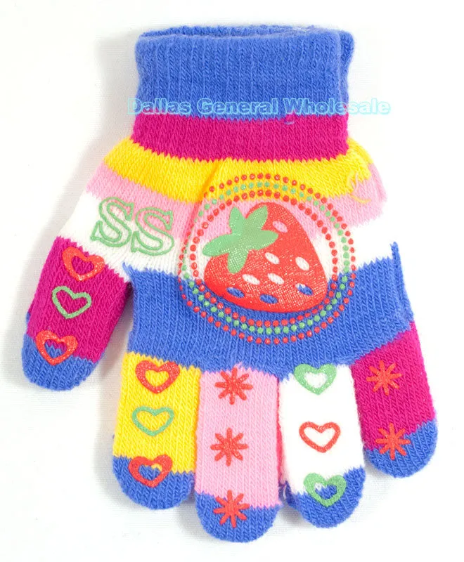 Little Girls Cute Knitted Gloves Wholesale