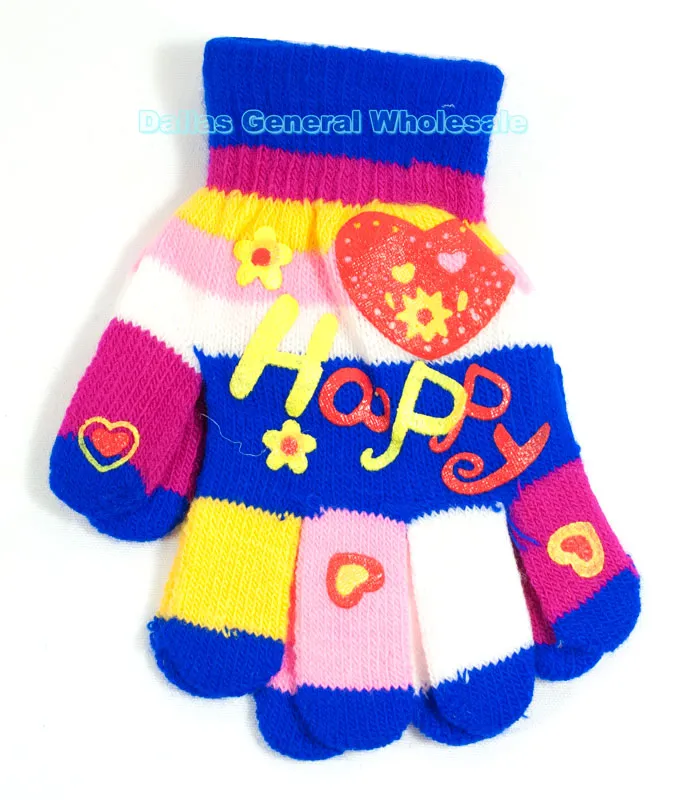 Little Girls Cute Knitted Gloves Wholesale