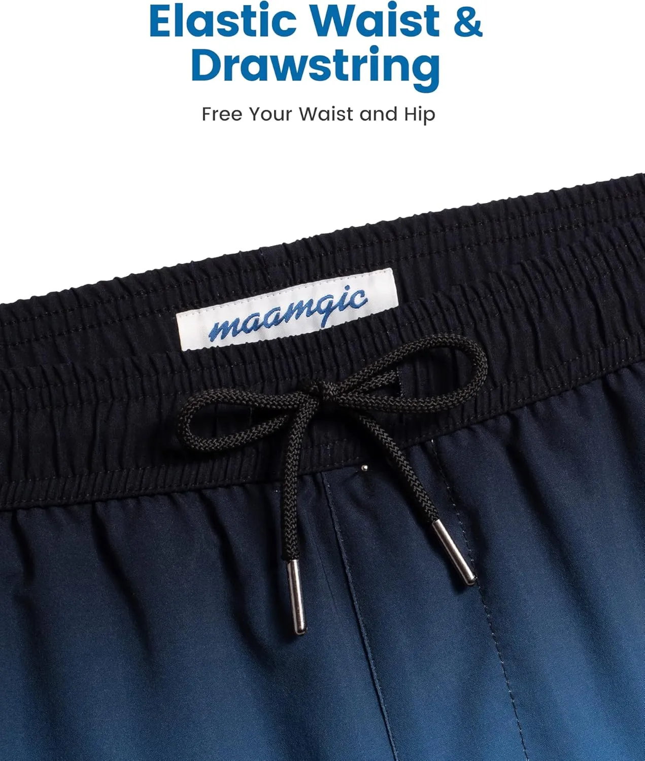 maamgic 5inch Mens Swimming Trunks with Compression Liner 2-in-1 Swim Trunks Stretch Quick Dry Swim Shorts Zipper Pockets