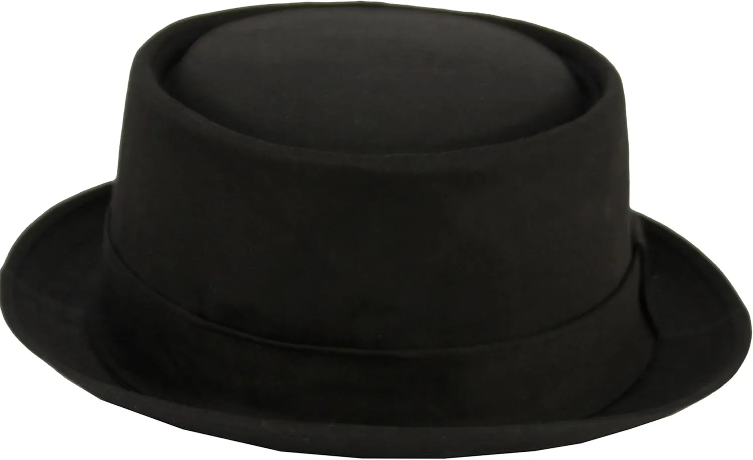 Men's Everyday Cotton All Season Porkpie Boater Derby Fedora Sun Hat (L/XL, F2091BLACK)