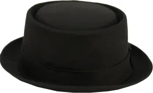 Men's Everyday Cotton All Season Porkpie Boater Derby Fedora Sun Hat (L/XL, F2091BLACK)