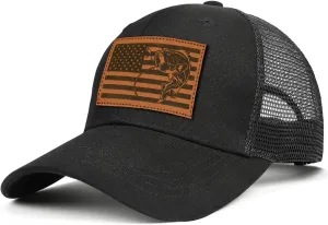Men's Hat Gifts for Dad Husband Grandpa Father's Day Christmas Birthday Gifts Trucker Hat Leather Pattern Baseball Cap