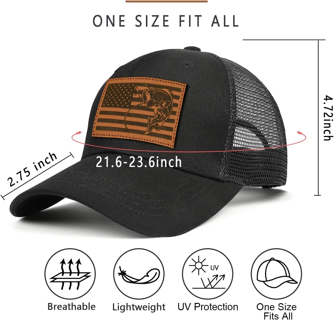 Men's Hat Gifts for Dad Husband Grandpa Father's Day Christmas Birthday Gifts Trucker Hat Leather Pattern Baseball Cap