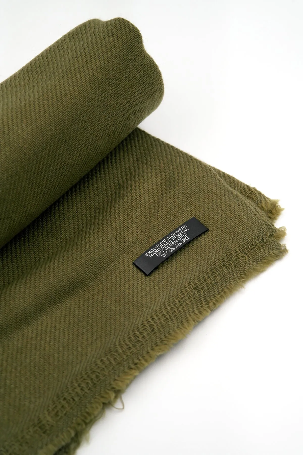 Olive Green color Pure Pashmina Shawl