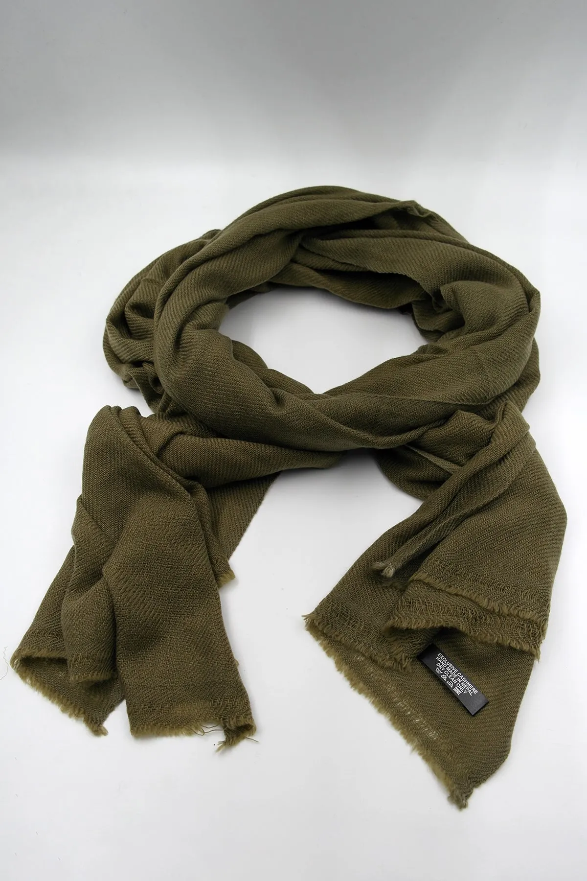 Olive Green color Pure Pashmina Shawl