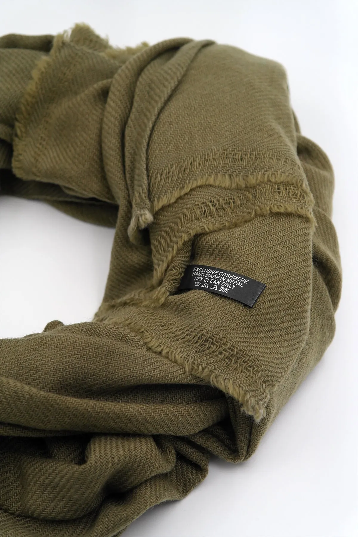 Olive Green color Pure Pashmina Shawl