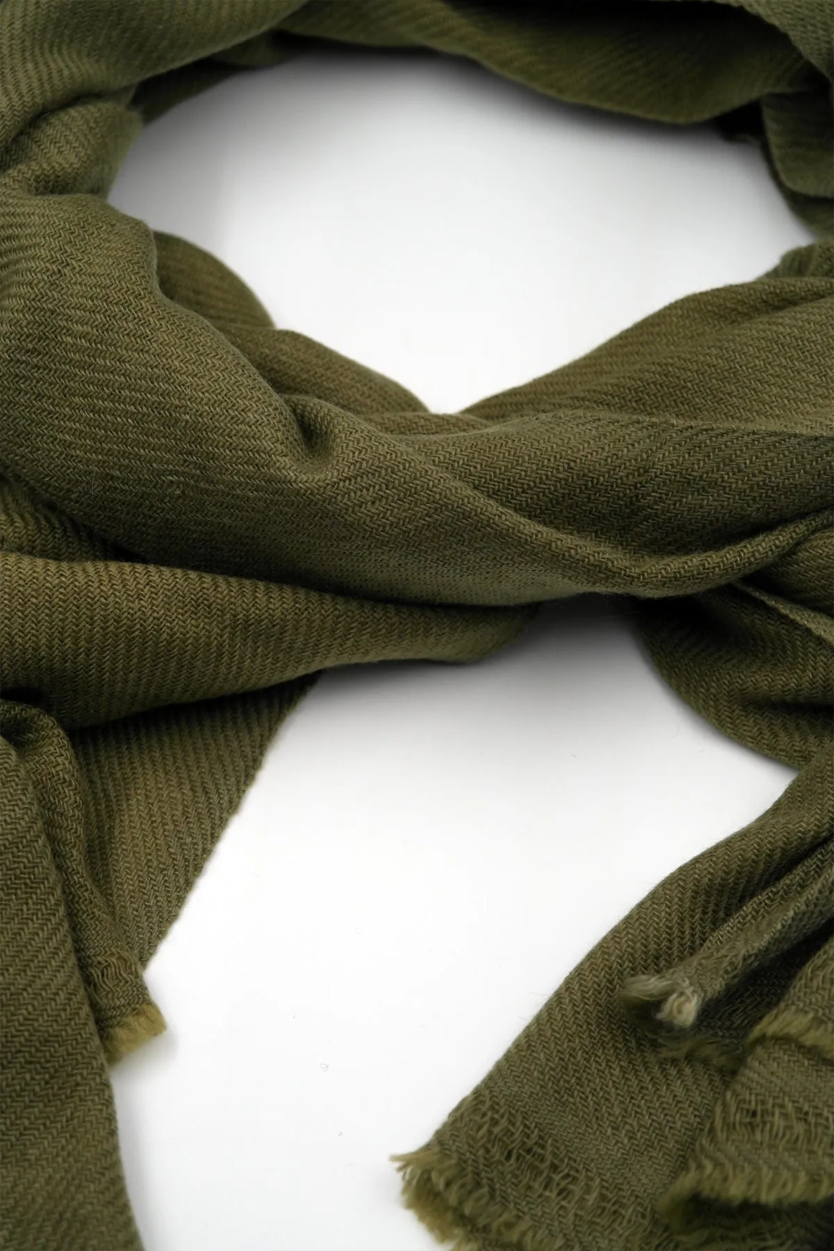 Olive Green color Pure Pashmina Shawl