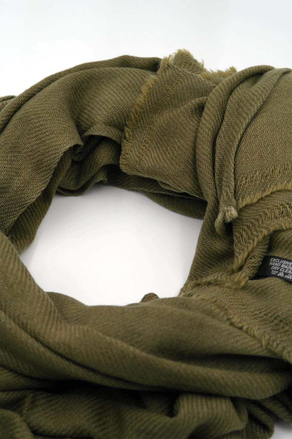 Olive Green color Pure Pashmina Shawl