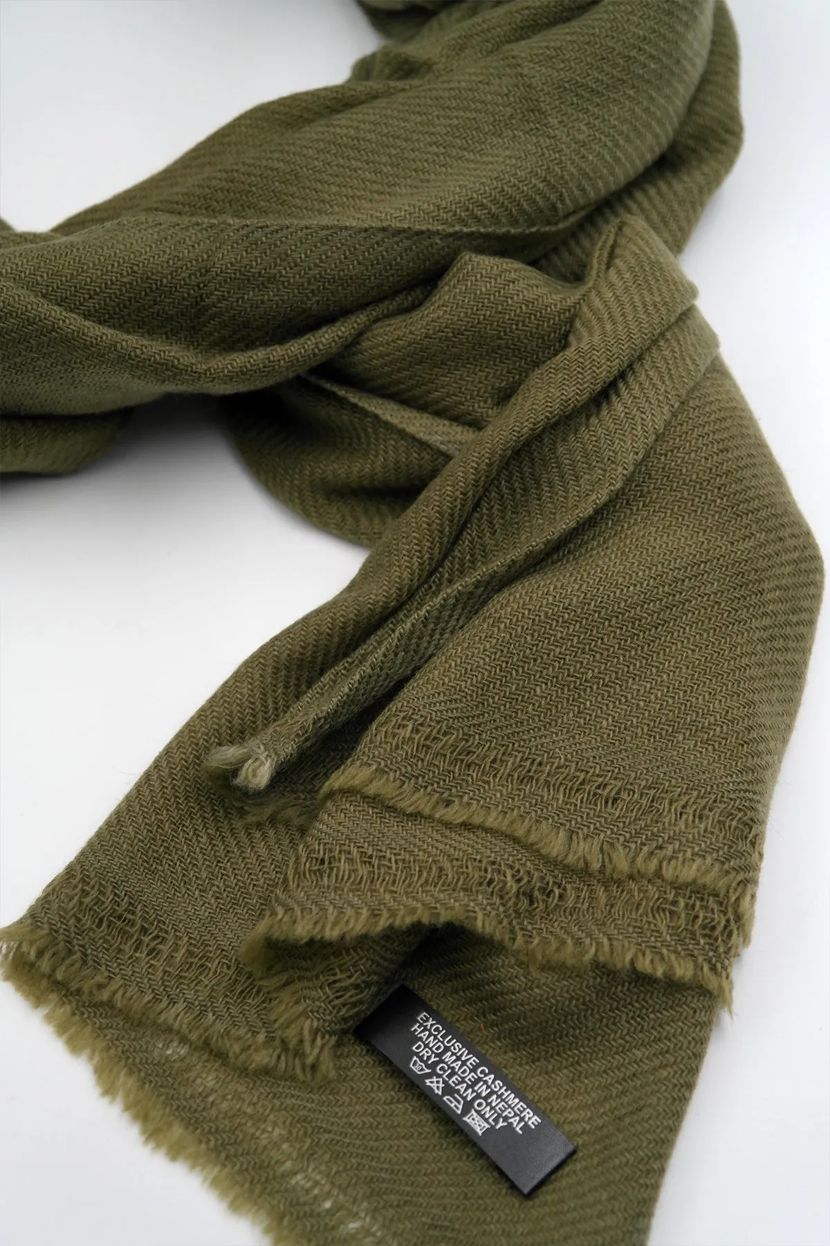 Olive Green color Pure Pashmina Shawl