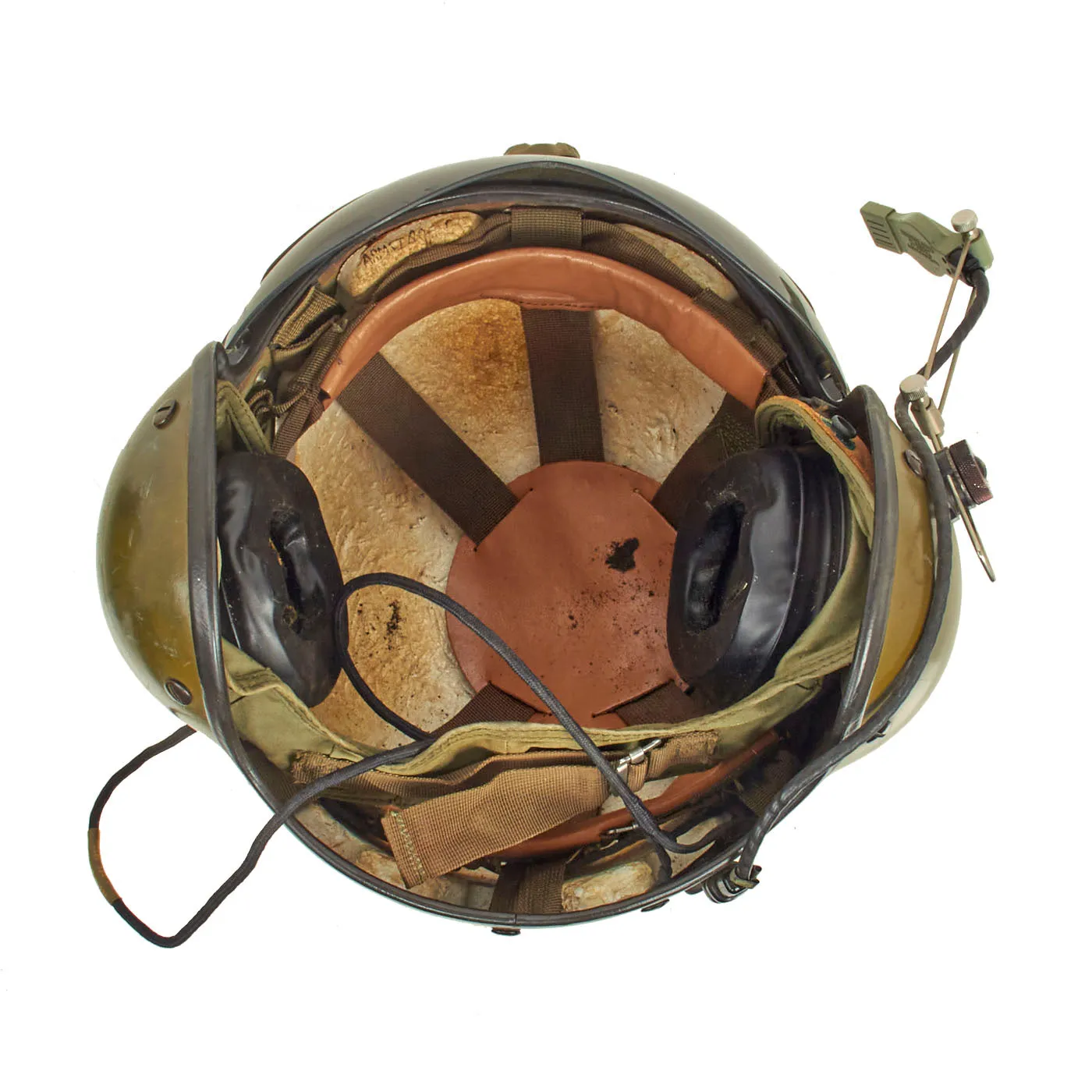 Original U.S. Vietnam War Era Named  Gentex SPH-4 Helmet Helicopter Pilot With Helmet Bag and Flight Gloves - Size Extra Large