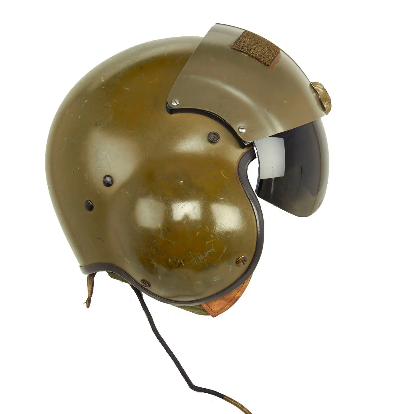Original U.S. Vietnam War Era Named  Gentex SPH-4 Helmet Helicopter Pilot With Helmet Bag and Flight Gloves - Size Extra Large