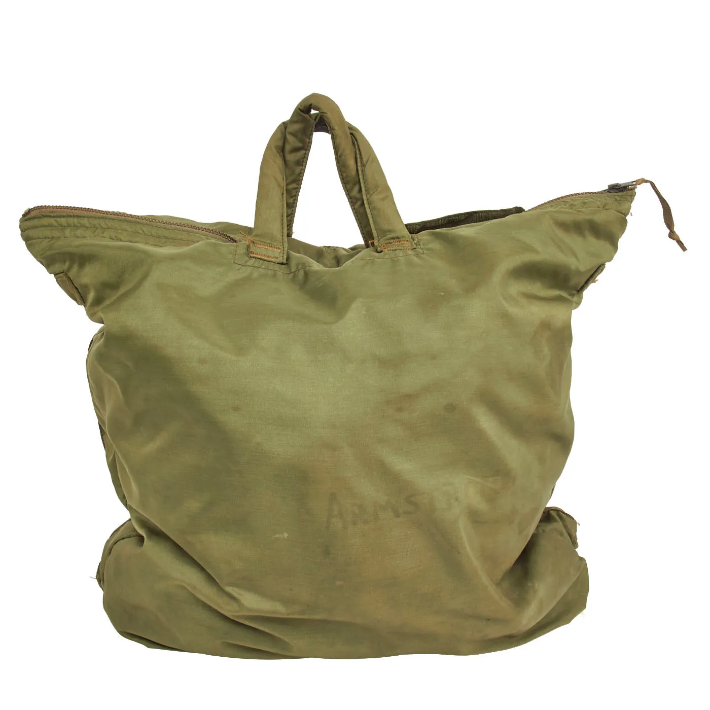 Original U.S. Vietnam War Era Named  Gentex SPH-4 Helmet Helicopter Pilot With Helmet Bag and Flight Gloves - Size Extra Large