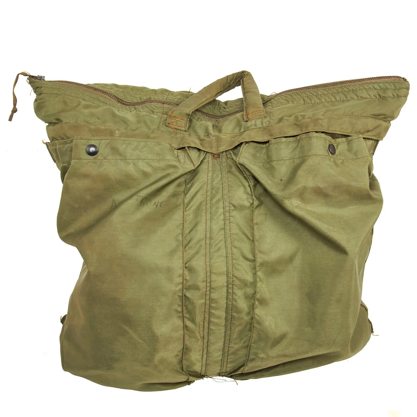 Original U.S. Vietnam War Era Named  Gentex SPH-4 Helmet Helicopter Pilot With Helmet Bag and Flight Gloves - Size Extra Large