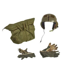 Original U.S. Vietnam War Era Named  Gentex SPH-4 Helmet Helicopter Pilot With Helmet Bag and Flight Gloves - Size Extra Large