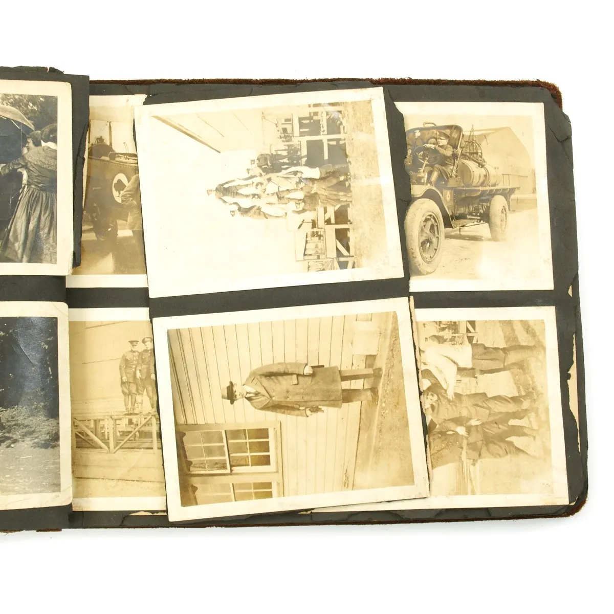 Original U.S. WWI AEF Aero Squadron Scrapbook, Flying Helmet, Goggles, Glove Set