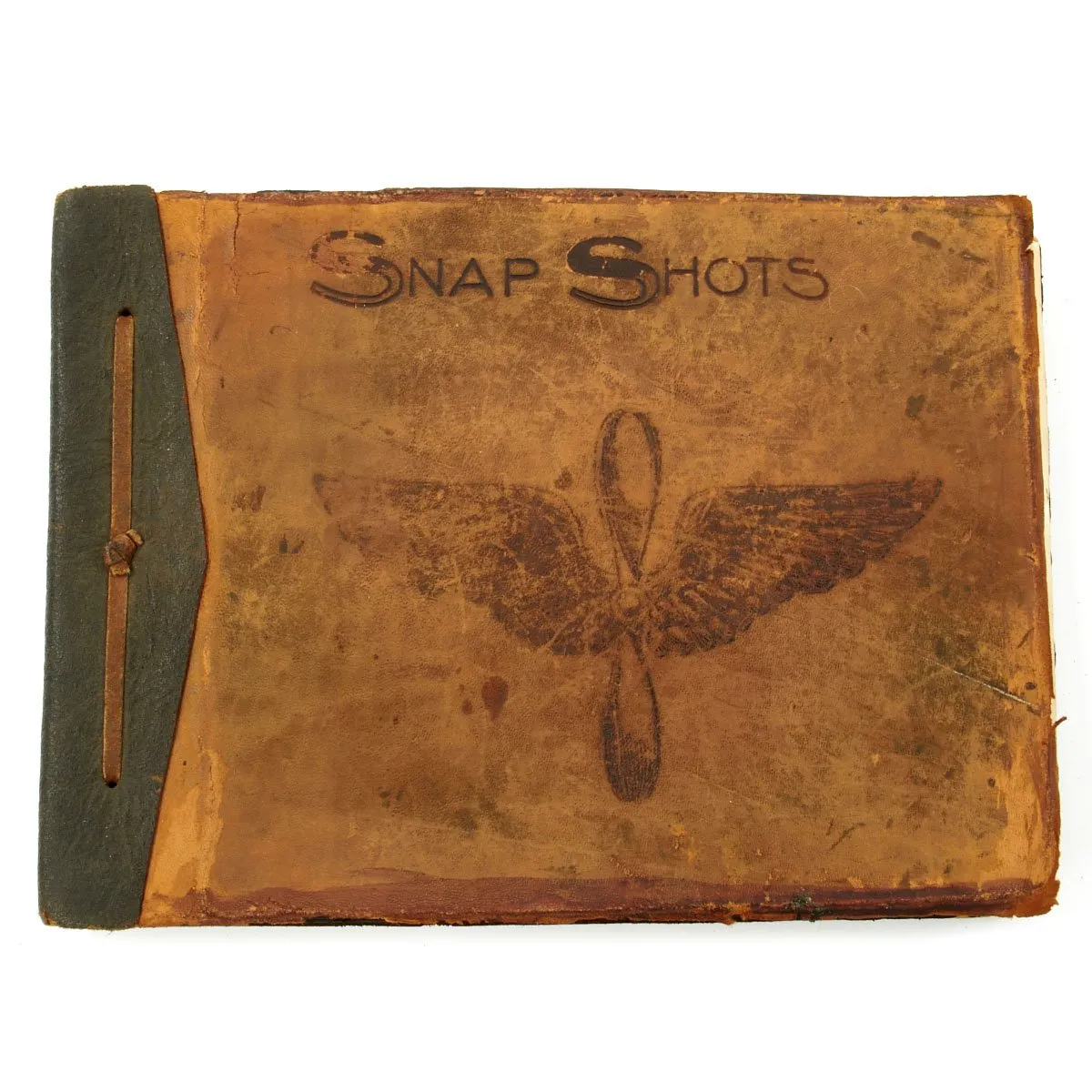 Original U.S. WWI AEF Aero Squadron Scrapbook, Flying Helmet, Goggles, Glove Set