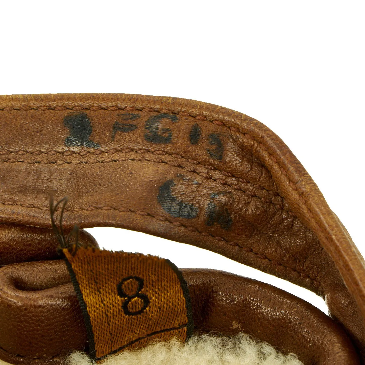 Original U.S. WWII Army Air Corps Private Purchase Shearling Flying Gloves - Size 8