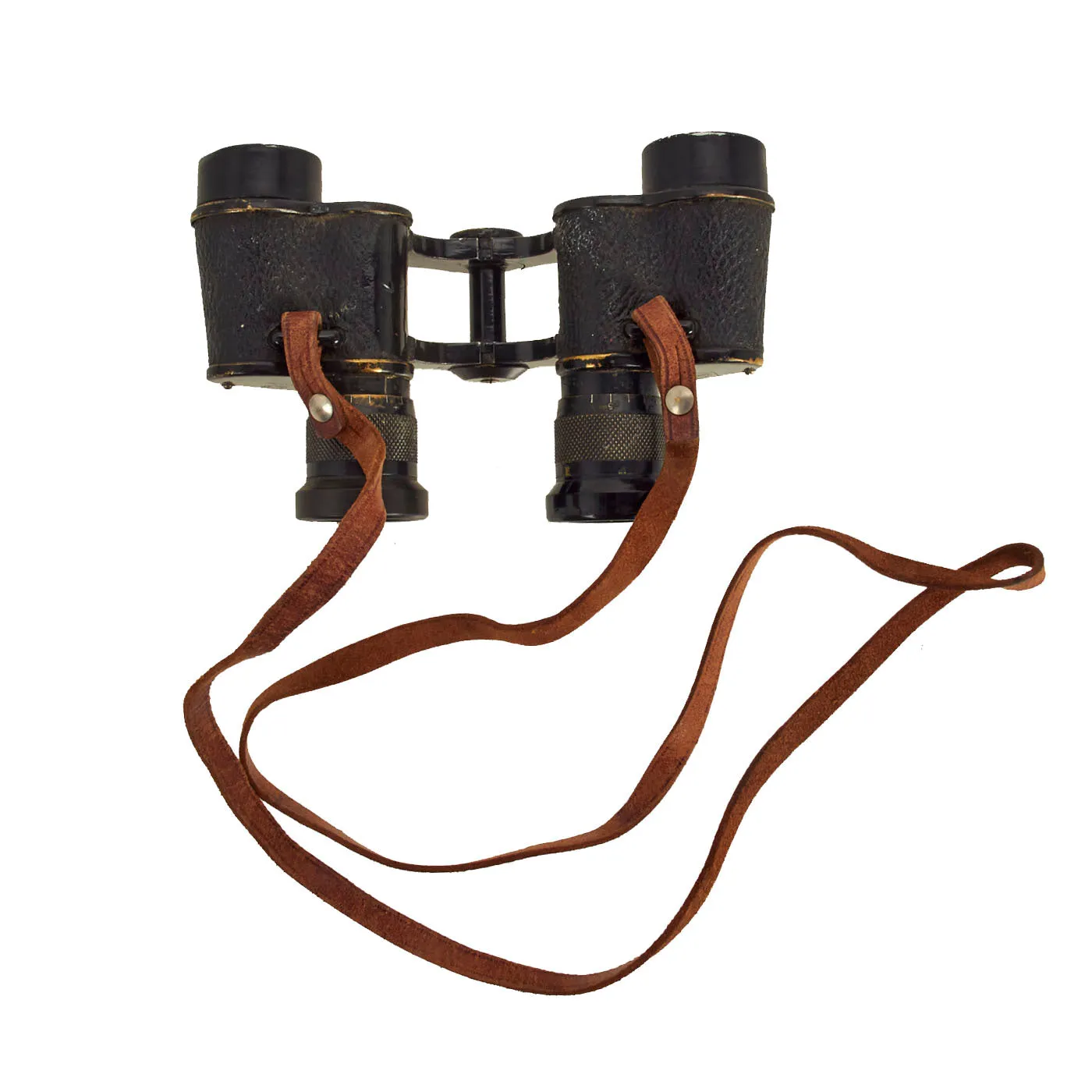 Original WWII Imperial Japanese 6x24 Binoculars by Kaikosha with Leather Case and Neck Strap