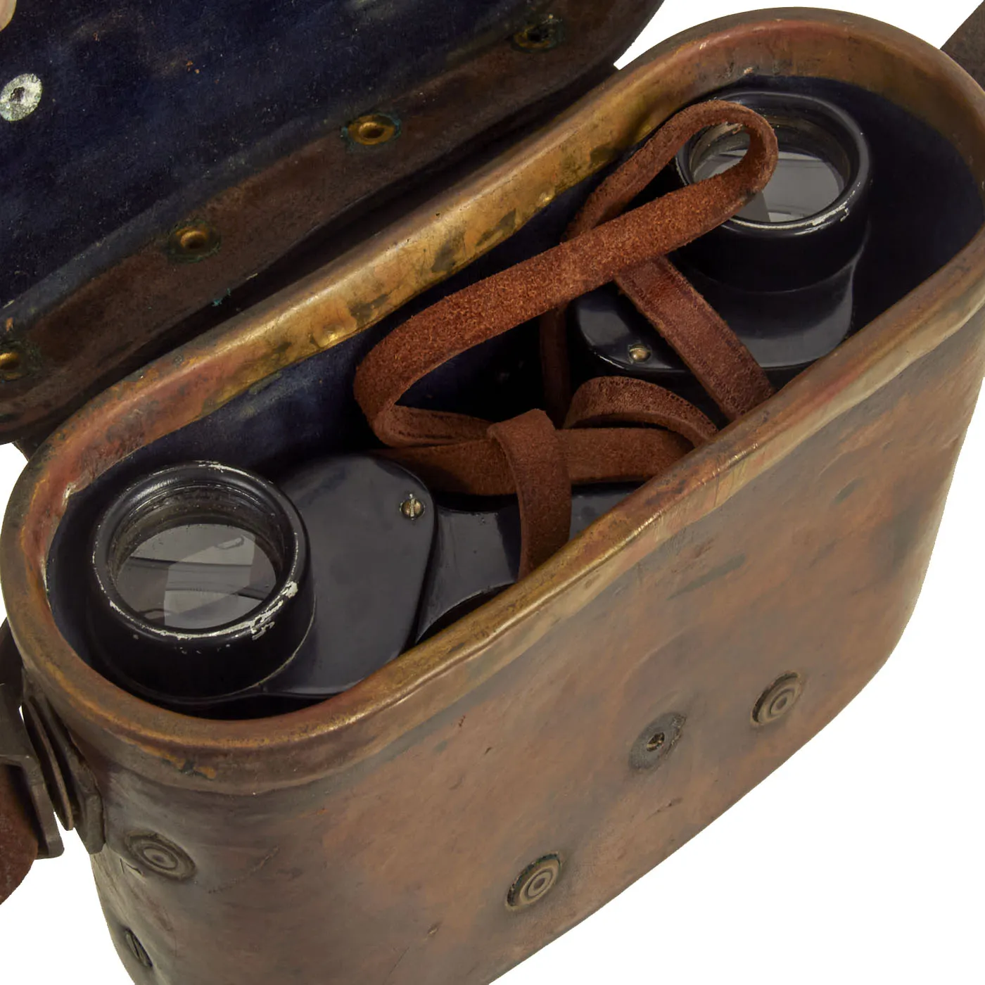 Original WWII Imperial Japanese 6x24 Binoculars by Kaikosha with Leather Case and Neck Strap