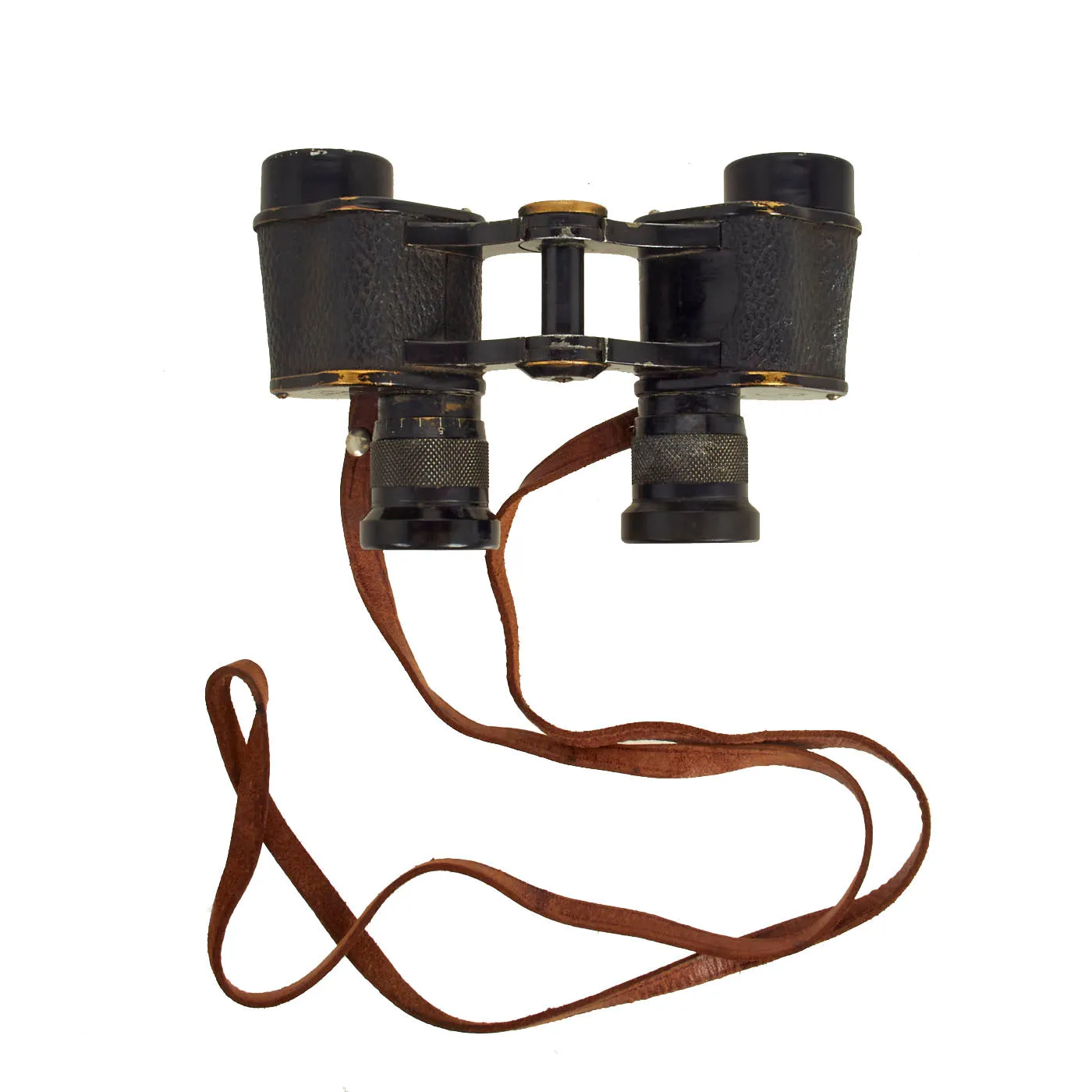 Original WWII Imperial Japanese 6x24 Binoculars by Kaikosha with Leather Case and Neck Strap