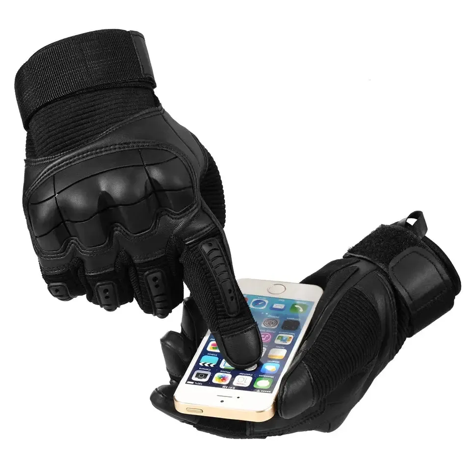 Outdoor Men Women Protective Gear Motorbike Racing Hard Knuckle Touchscreen Leather Motorcycle Gloves
