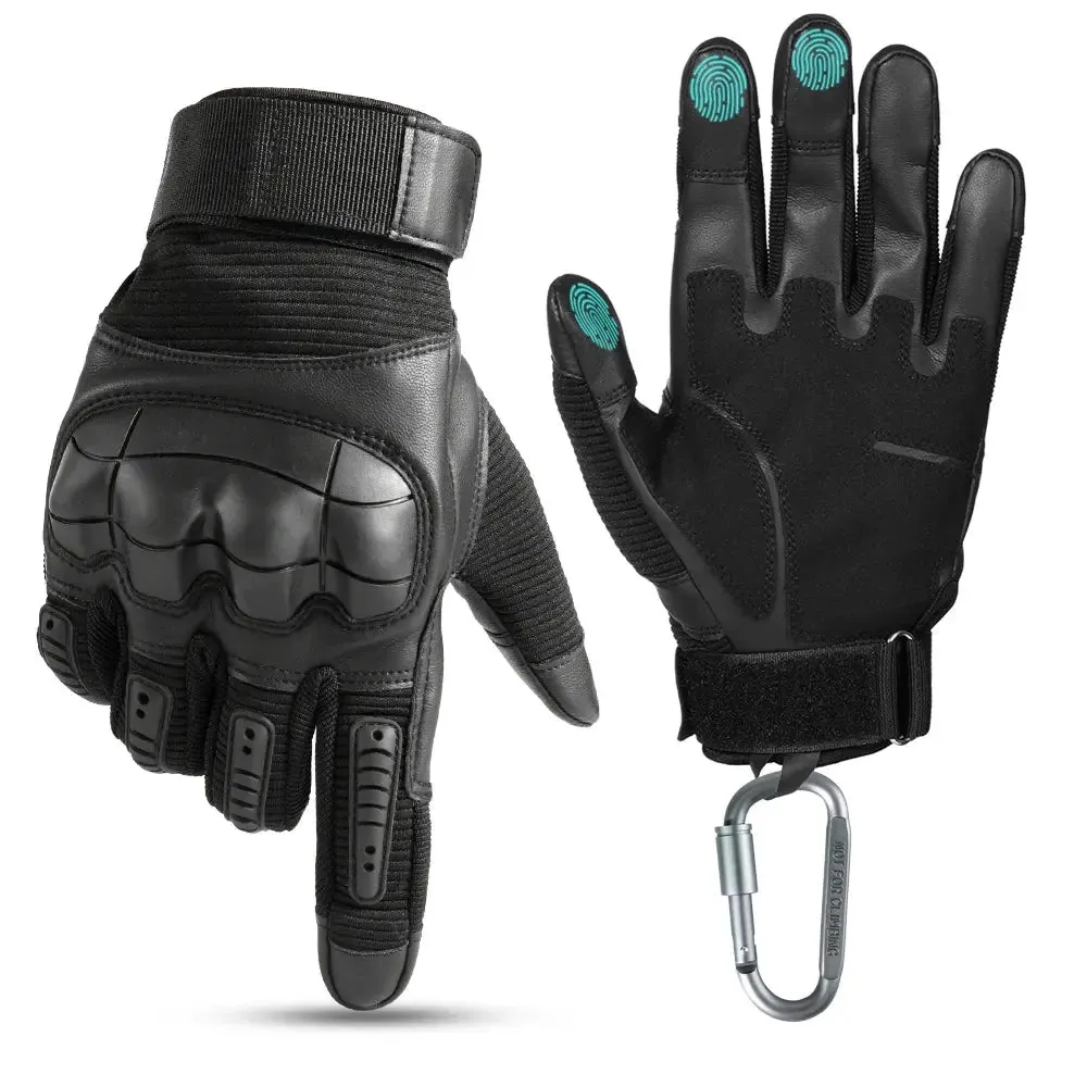 Outdoor Men Women Protective Gear Motorbike Racing Hard Knuckle Touchscreen Leather Motorcycle Gloves
