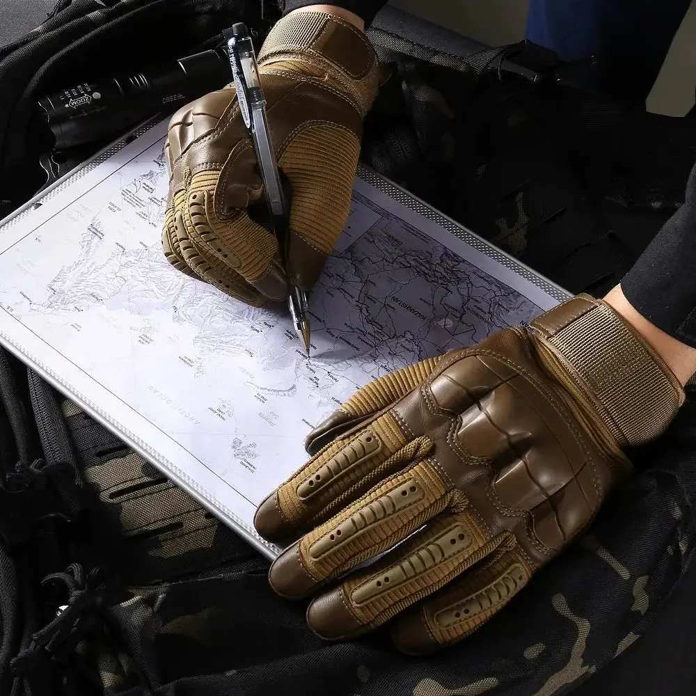 Outdoor Men Women Protective Gear Motorbike Racing Hard Knuckle Touchscreen Leather Motorcycle Gloves
