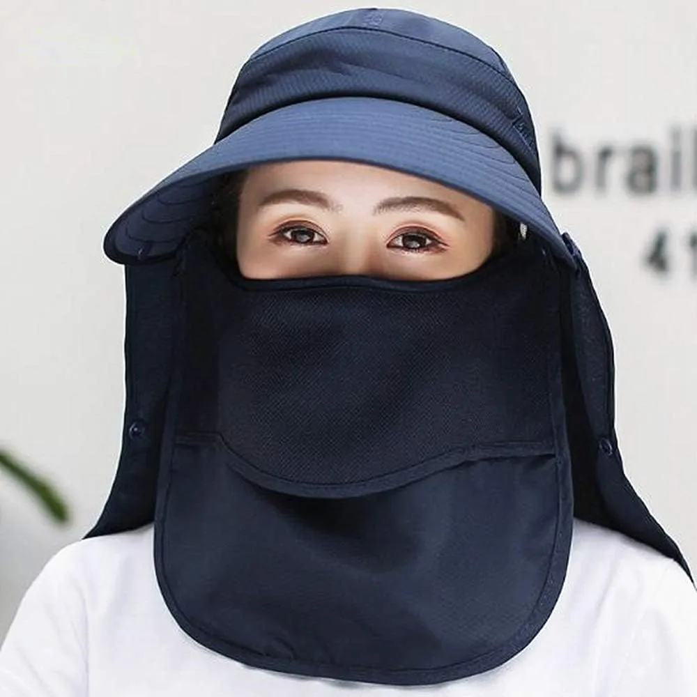Outdoor UPF 50  UV Sun Protection Waterproof Breathable Face Neck Flap Cover Folding Sun Hat for Men/Women