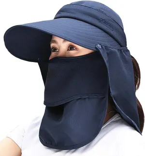 Outdoor UPF 50  UV Sun Protection Waterproof Breathable Face Neck Flap Cover Folding Sun Hat for Men/Women